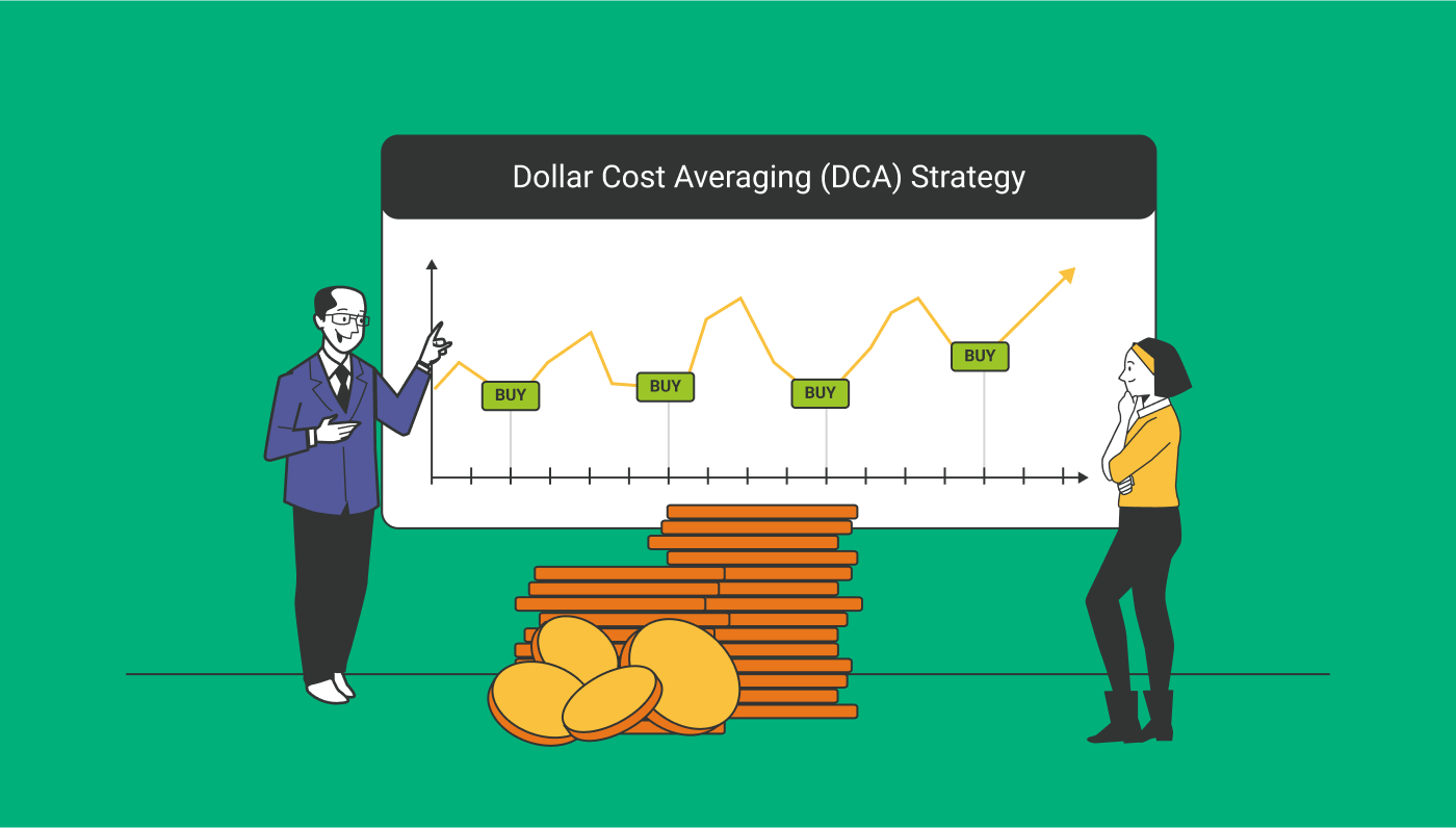 implement a dollar cost averaging (DCA) strategy